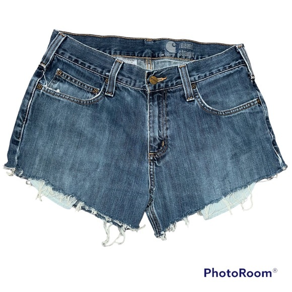 Carhartt diy cut off denim jean shorts size mens 30 - Picture 6 of 6